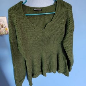 Shein peplum sweater with balloon sleeves